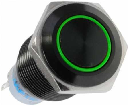 Переключатель Lamptron LAMP-SW1913L-H анти-вандальный Vandal Switch,19mm,Ring,Green,Black,Latching; 9698446268