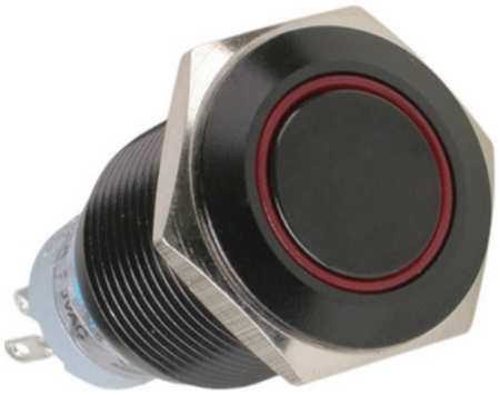 Переключатель Lamptron LAMP-SW1612L-H анти-вандальный Vandal Switch,16mm;Ring;;Blackhousing; Latching;