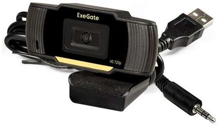 Веб-камера Exegate GoldenEye C270 HD EX286181RUS 1/3″ 1 Мп, 1280х720, 720P, 30fps, USB, фиксированный фокус, микрофон с шумоподавлением, универсальное