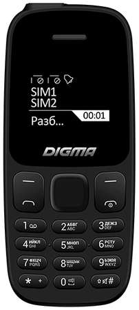Мобильный телефон Digma Linx A106 LT1065PM 32Mb, 2Sim 1.44″ 68x98 GSM900/1800, черный 9698449012