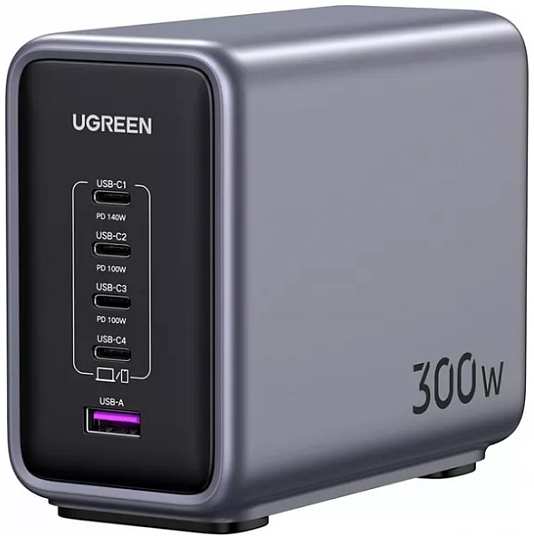 Зарядное устройство сетевое UGREEN CD333 90903B Nexode 300W 5-Port PD GaN Fast Desktop Charger EU. Цвет: серый 9698450267