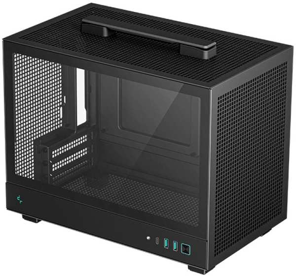 Корпус mini-ITX Deepcool CH160 черный, без БП, боковая панель из закаленного стекла, USB Type-C, 2*USB 3.0, audio 9698450500