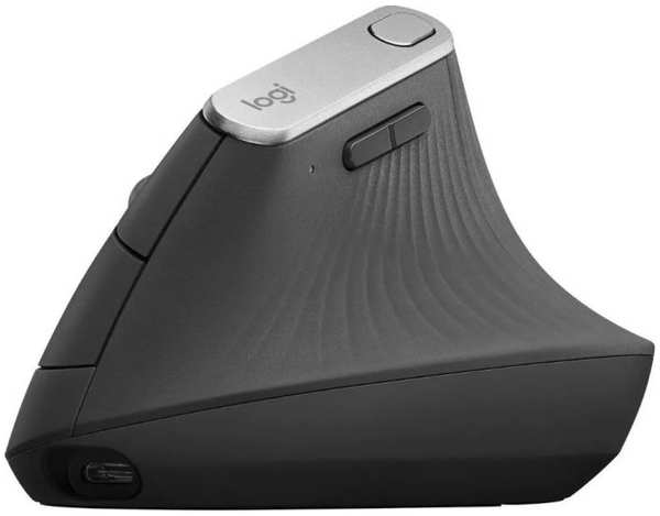 Мышь Wireless Logitech MX Vertical 910-005449 черная/серебристая, оптическая (4000dpi), BT/Radio, USB, 4but