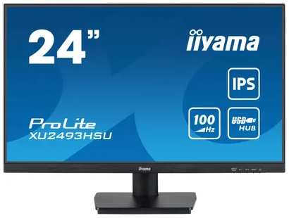 Монитор 23,8″ Iiyama ProLite XU2493HSU-B6 1920x1080, 16:9, LED, IPS, 250cd, 1000:1, 1ms(MPRT), 178/178, HDMI, DP, 2хUSB 2.0, аудио, tilt, VESA 100х100