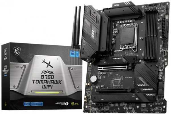 Материнская плата ATX MSI MAG B760 TOMAHAWK WIFI (LGA1700, B760, 4*DDR5 (5600), 4*SATA 6G RAID, 3*M