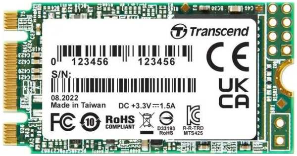 Накопитель SSD M.2 2242 Transcend TS1TMTS425S 425S 1TB SATA 6Gb/s 3D TLC 550/500MB/s IOPS 55K/72K TBW 360 9698464819