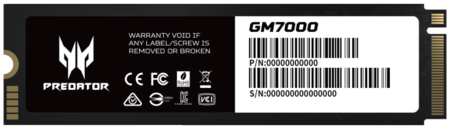 Накопитель SSD M.2 2280 Acer BL.9BWWR.106 Predator GM7000 2TB PCIe Gen 4.0 x 4 NVMe 1.4 7400/6700MB/s IOPS 1300K/1100K MTBF 2M 1300 TBW