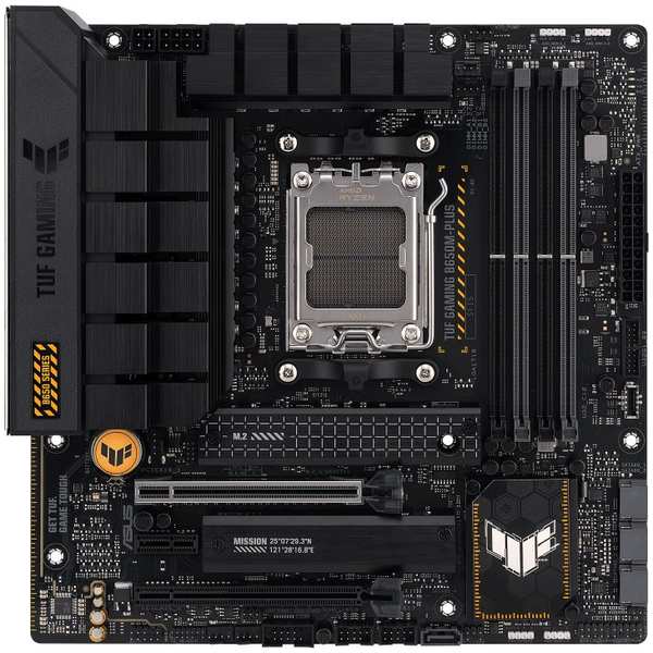 Материнская плата ASUS TUF GAMING B650M-PLUS (AM5, AMD B650, 4*DDR5 (6400), 4*SATA 6G RAID, 2*M.2, 3*PCIE, 2.5Glan, HDMI, DP, USB Type-C, 3*USB 3.2, 4