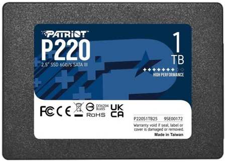 Накопитель SSD 2.5'' Patriot Memory P220S1TB25 P220 1TB SATA 6Gb/s 550/500MB/s IOPS 50K/50K 480 TBW 9698466488