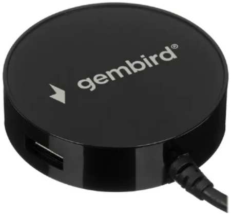 Концентратор USB 2.0 Gembird UHB-241B 4 порта, кабель 50см, черный, блистер 9698467653