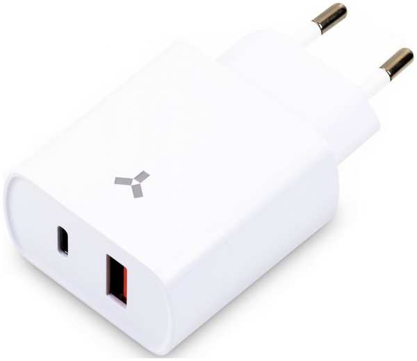 Зарядное устройство сетевое AccesStyle Crystal 20WUT White до 20 Вт, быстрая зарядка, Type-C (20 Вт), USB-A (18 Вт) 9698468842