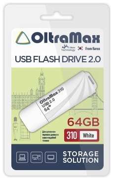 Накопитель USB 2.0 64GB OltraMax OM-64GB-310-White 310