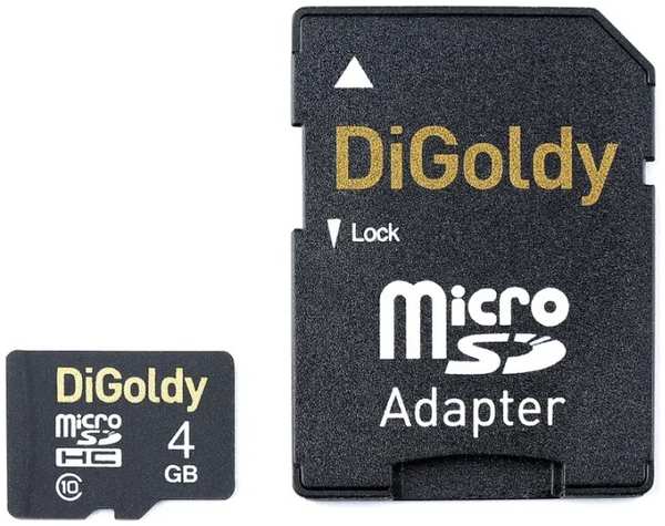 Карта памяти MicroSDHC 4GB DiGoldy DG004GCSDHC10-AD Class 10 + SD адаптер