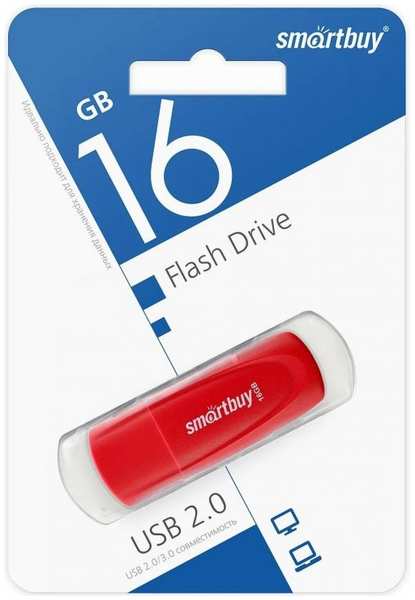 Накопитель USB 2.0 16GB SmartBuy SB016GB2SCR Scout красный 9698472114