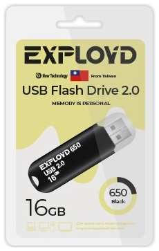 Накопитель USB 2.0 16GB Exployd EX-16GB-650-Black 650 чёрный 9698472175