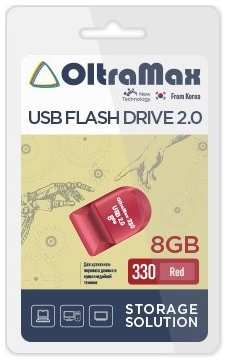 Накопитель USB 2.0 8GB OltraMax OM-8GB-330-Red 330