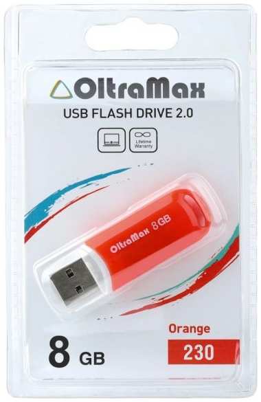 Накопитель USB 2.0 8GB OltraMax OM-8GB-230-Orange 230