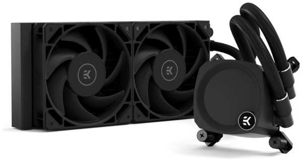 Система охлаждения жидкостная EKWB EK-Nucleus AIO CR240 Dark LGA115x/1700/1200/2011/2011-3/2066/AM4/AM5 (2*120mm fan, 550-2300rpm, 72CFM, 36dBA, 4-pin 9698472751