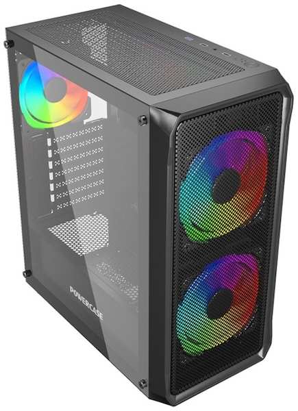 Корпус mATX 1STPLAYER FD3-M черный, без БП, боковая панель из закаленного стекла, USB 3.0, 2*USB 2.0 9698472755