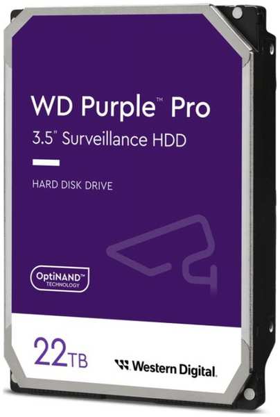 Жесткий диск 22TB SATA 6Gb/s Western Digital WD221PURP PRO 3.5″ 7200 RPM 512MB AI для систем