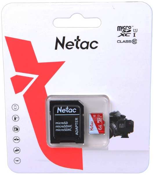 Карта памяти MicroSDXC 64GB Netac NT02P500ECO-064G-R P500 Eco Class 10 UHS-I + SD адаптер 9698472944