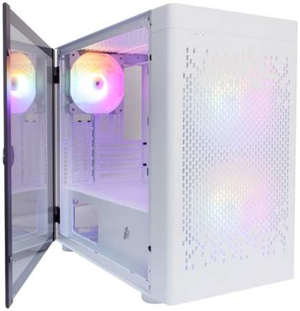 Корпус mATX 1STPLAYER DK D3-B белый, без БП, боковая панель из закаленного стекла, USB 3.0, 2*USB 2.0, audio 9698473278
