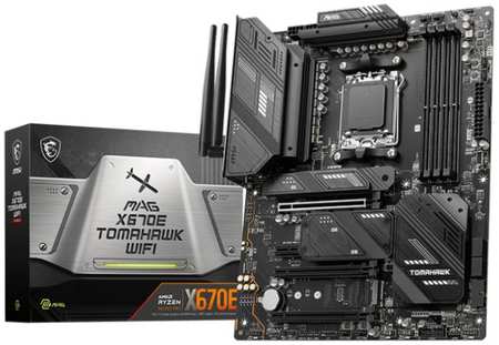 Материнская плата ATX MSI MAG X670E TOMAHAWK WIFI (AM5, AMD X670, 4*DDR5 (6000), 4*SATA 6G RAID, 4*M.2, 4*PCIE, 2.5Glan, WiFi, BT, HDMI, DP, 2*USB Typ