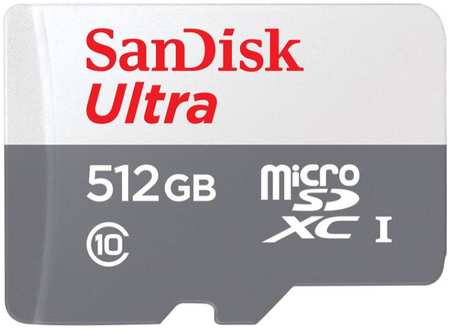 Карта памяти MicroSDXC 512GB SanDisk SDSQUNR-512G-GN3MN Ultra C10 U1 UHS-I 100MB/S, без адаптера 9698474511