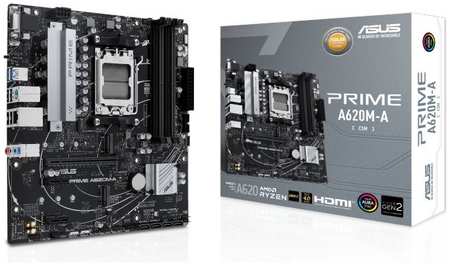 Материнская плата mATX ASUS PRIME A620M-A-CSM 90MB1F10-M0EAYC (AM5, AMD A620, 4*DDR5(6400), 4*SATA3, Audio, Gb LAN, USB 3.2, USB 2.0, D-Sub, VGA, HDMI