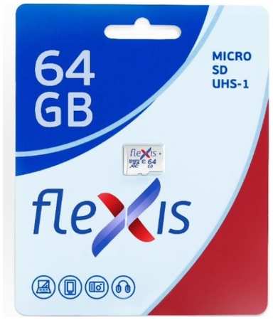 Карта памяти MicroSDXC 64GB Flexis FMSD064GU1 UHS-I Class 10 U1, без адаптера 9698477909