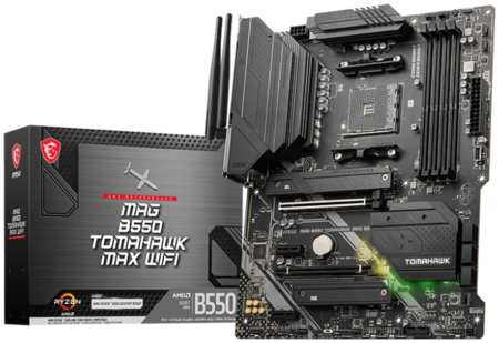 Материнская плата ATX MSI MAG B550 TOMAHAWK MAX WIFI (AM4, AMD B550, 4*DDR4 (5100), 6*SATA 6G RAID, 2*M.2, 4*PCIE, 2.5Glan, WiFi, BT, HDMI, DP, USB Ty 9698478436