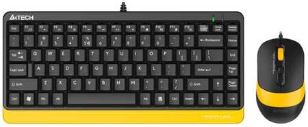 Клавиатура и мышь A4Tech F1110 BUMBLEBEE цвет клав:черный и желтый, мыши: черный и желтый, USB, 1919569 9698478682