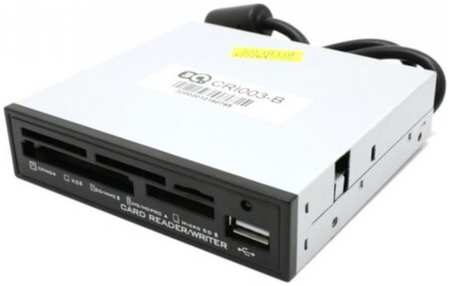 Карт-ридер AeroCool CRI003-FC белый, сталь CF/MD/SM/xD/MMC/SD/MS/Micro SD (5 slot), в 3.5″ + USB2.0