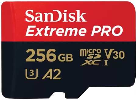 Карта памяти MicroSDXC 256GB SanDisk SDSQXCD-256G-GN6MA EXTREME PRO Class 10, UHS-I, W140, R 200 МБ/с, адаптер на SD 9698478963