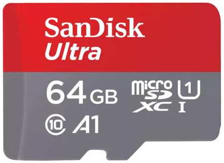 Карта памяти MicroSDXC 64GB SanDisk SDSQUAB-064G-GN6MN Ultra Class 10, UHS-I, R 140 МБ/с, без адаптера SD
