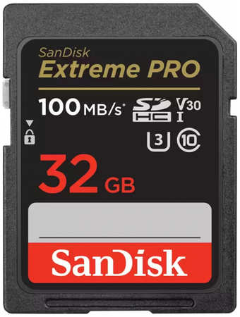 Карта памяти SDHC 32GB SanDisk Extreme PRO 100MB/s Read & 90MB/s Write, Lifetime Warranty