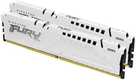 Модуль памяти DDR5 64GB (2*32GB) Kingston FURY KF552C36BWEK2-64 Beast White EXPO 5200MHz CL36 2RX8 1.25V 16Gbit retail 9698481517