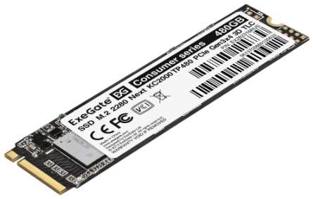 Накопитель SSD M.2 2280 Exegate EX282316RUS Next KC2000TP480 480GB PCI-Express Gen3 x4 TLC 3D NAND 1500/1100MB/s MTBF 2M