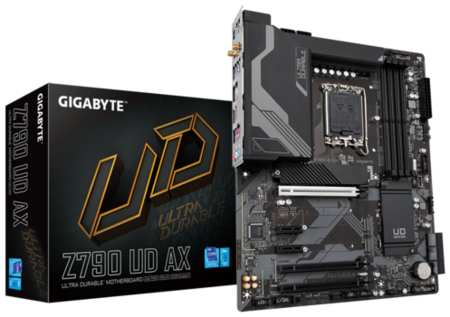 Материнская плата ATX GIGABYTE Z790 UD AX (LGA1700, Z790, 4*DDR5 (7600), 6*SATA 6G RAID, 3*M.2, 5*PC