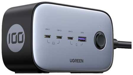 Зарядное устройство сетевое UGREEN CD270 60167_ DigiNest Pro 100W USB-C Charging Station100W c 3* USB-C b 1*USB-A, цвет: серый космос 9698488196