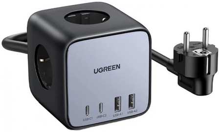 Зарядное устройство сетевое UGREEN CD268 60113_ DigiNest Cube Charging Station 65W with 2*USB-C and 2*USB-A, цвет: серый космос 9698488198
