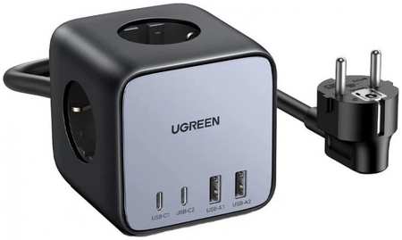 Зарядное устройство сетевое UGREEN CD268 60113_ DigiNest Cube Charging Station 65W with 2*USB-C and 2*USB-A, цвет: космос