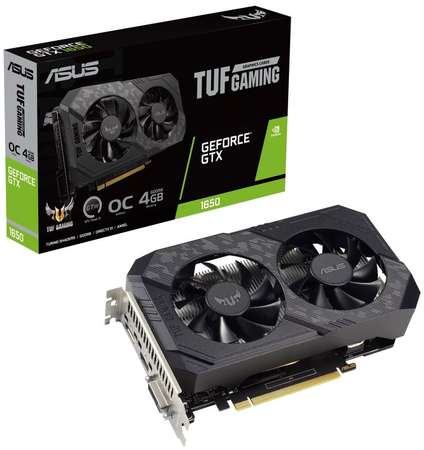 Видеокарта PCI-E ASUS GeForce GTX 1650 TUF GAMING OC (TUF-GTX1650-O4GD6-P-V2-GAMING) 4GB GDDR6 128bit 12nm 1410/12000MHz DVI-D/HDMI/DP 9698488689