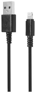 Кабель интерфейсный SUNWIND 1392713 USB (m)-Lightning (m) 1.2м черный блистер 9698489598