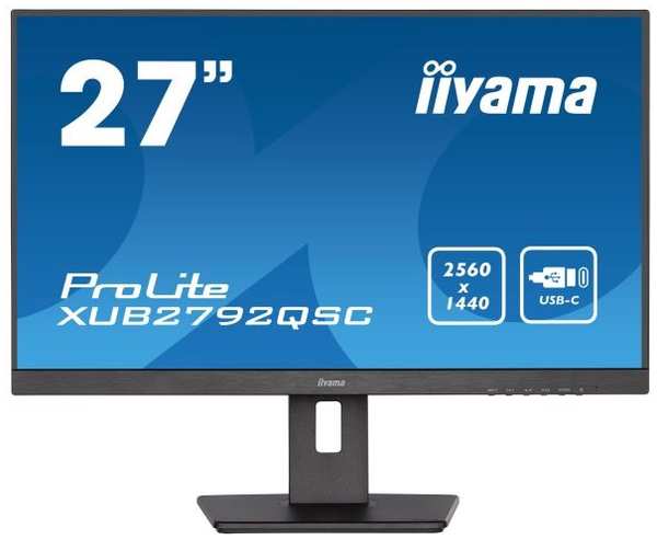 Монитор 27″ Iiyama XUB2792QSC-B5 IPS, 2560x1440, 16:9, 75Hz, 350cd, 178гр/178гр, HAS, Pivot, HDMI, DP, USB