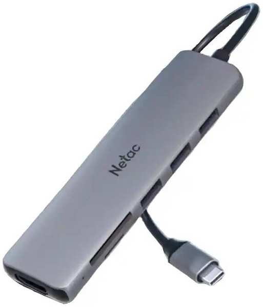 Концентратор Netac NT08WF14-30GR 6in1 Type-C to 3*USB 3.0, HDMI (4k/30Hz), microSD, SD 9698492030