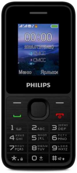 Мобильный телефон Philips E2125 Xenium черный моноблок 2Sim 1.77″ 128x160 Thread-X GSM900/1800 MP3 FM microSD 9698493723