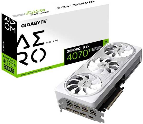 Видеокарта PCI-E GIGABYTE GeForce RTX 4070 Ti SUPER AERO OC (GV-N407TSAERO OC-16GD) 16GB GDDR6X 256bit 5nm 2340/21000MHz HDMI/3*DP