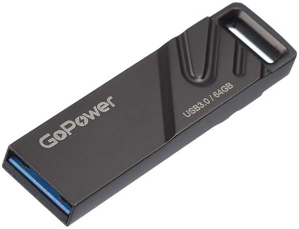 Накопитель USB 3.0 64GB GoPower 00-00025967 TITAN, металл, черный графит 9698494351