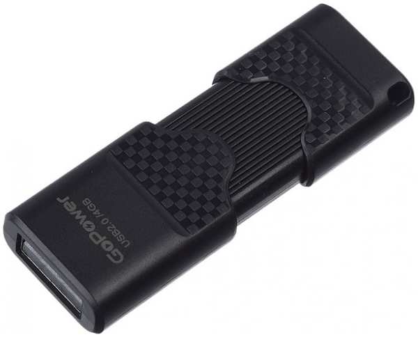 Накопитель USB 2.0 4GB GoPower 00-00025961 SLIDER, пластик, черный матовый 9698494356